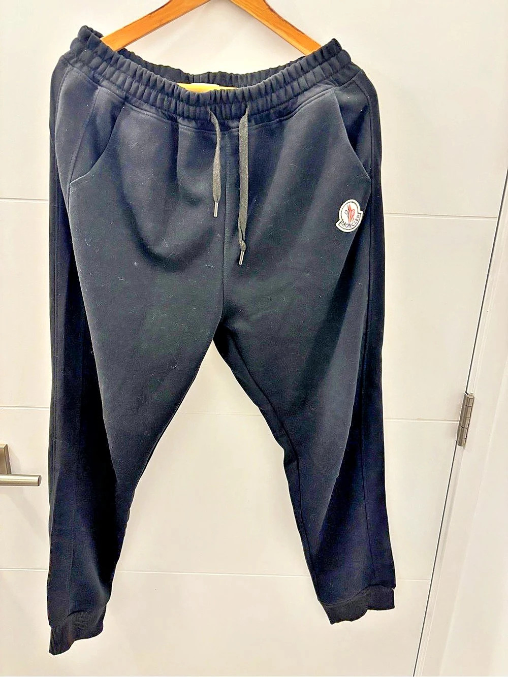 Moncler Logo-Patch Drawstring Track Pants Black